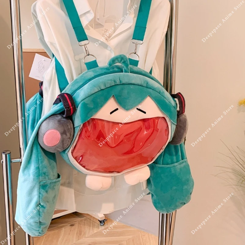 핫 하츠네 미쿠 백팩 귀여운 애니메이션 소녀 모델 인형 가방 카와이 이타백 학생 가방 패킷 어린이 선물 장난감 코스프레 액세서리