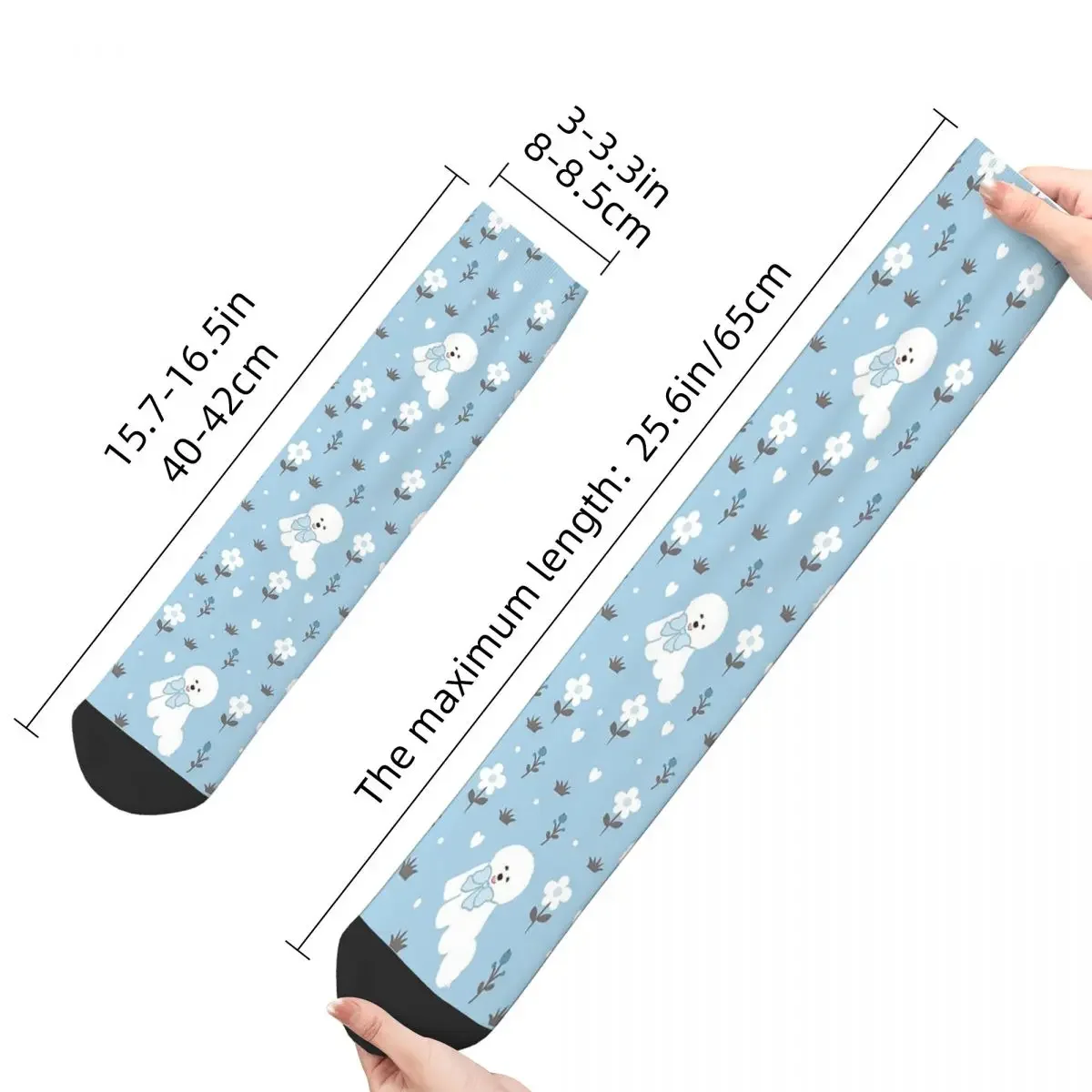 Crazy Design Bichon Frise-Calcetines de fútbol para hombre y mujer, calcetín transpirable con diseño de Perro Loco, ideal para invierno