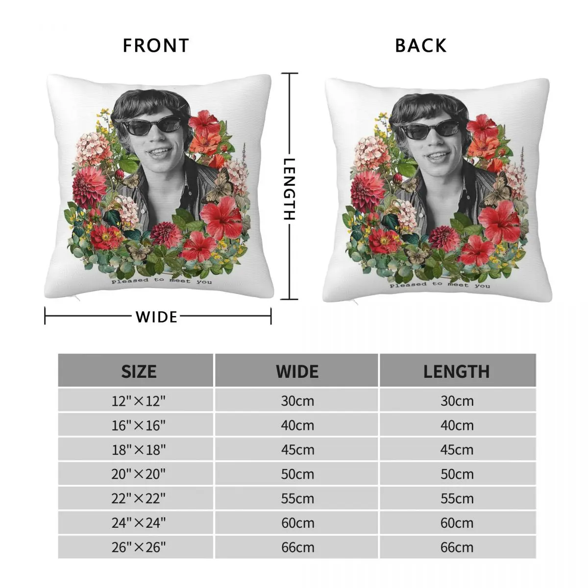 Mick Jagger Pleased To Meet You Square Pillowcase Polyester Linen Velvet Pattern Zip Decorative Room Cushion Case