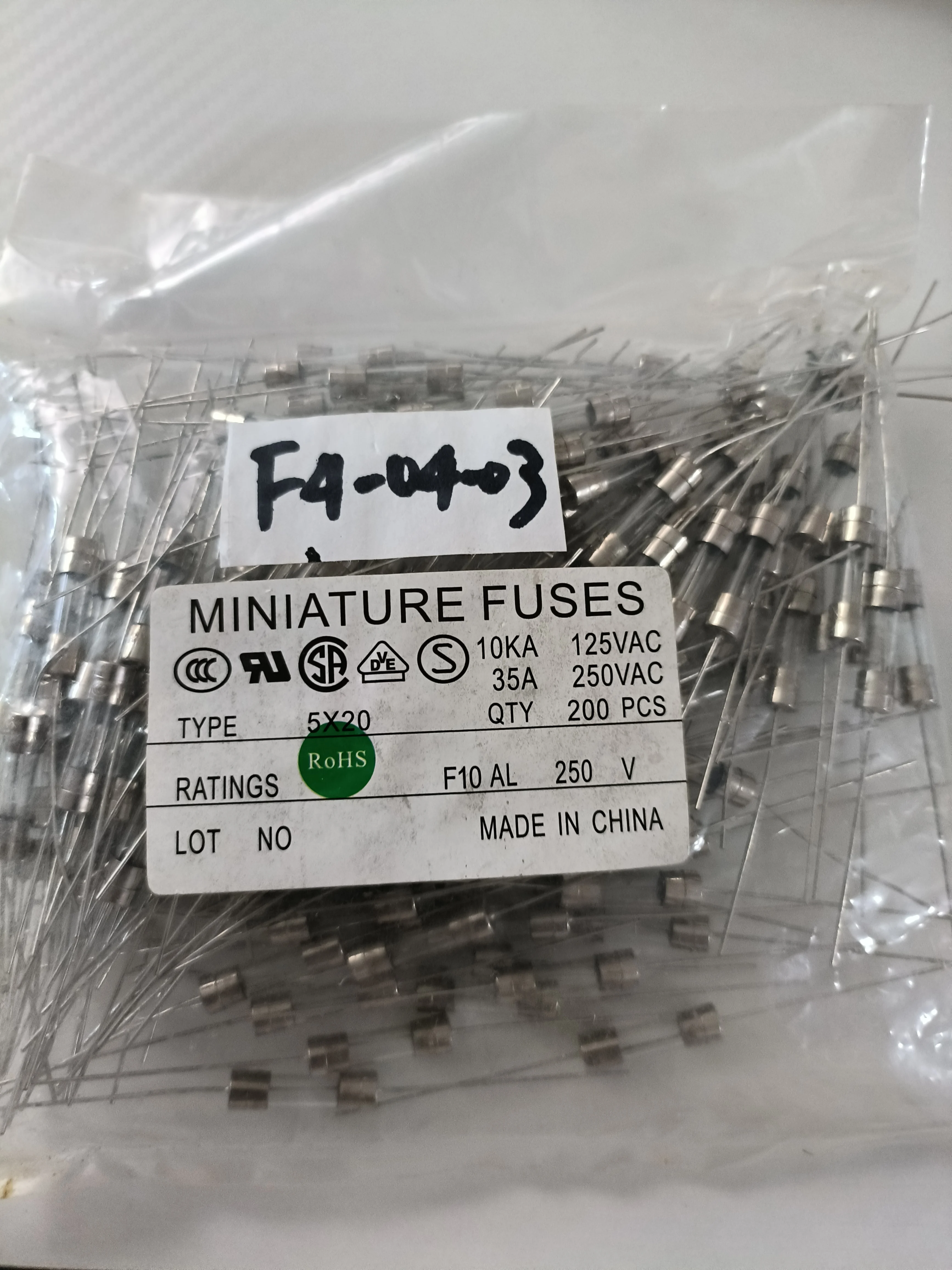 Clearance Sales 10pcs Induction cooker glass fuse wire 5*20MM F10A with pins