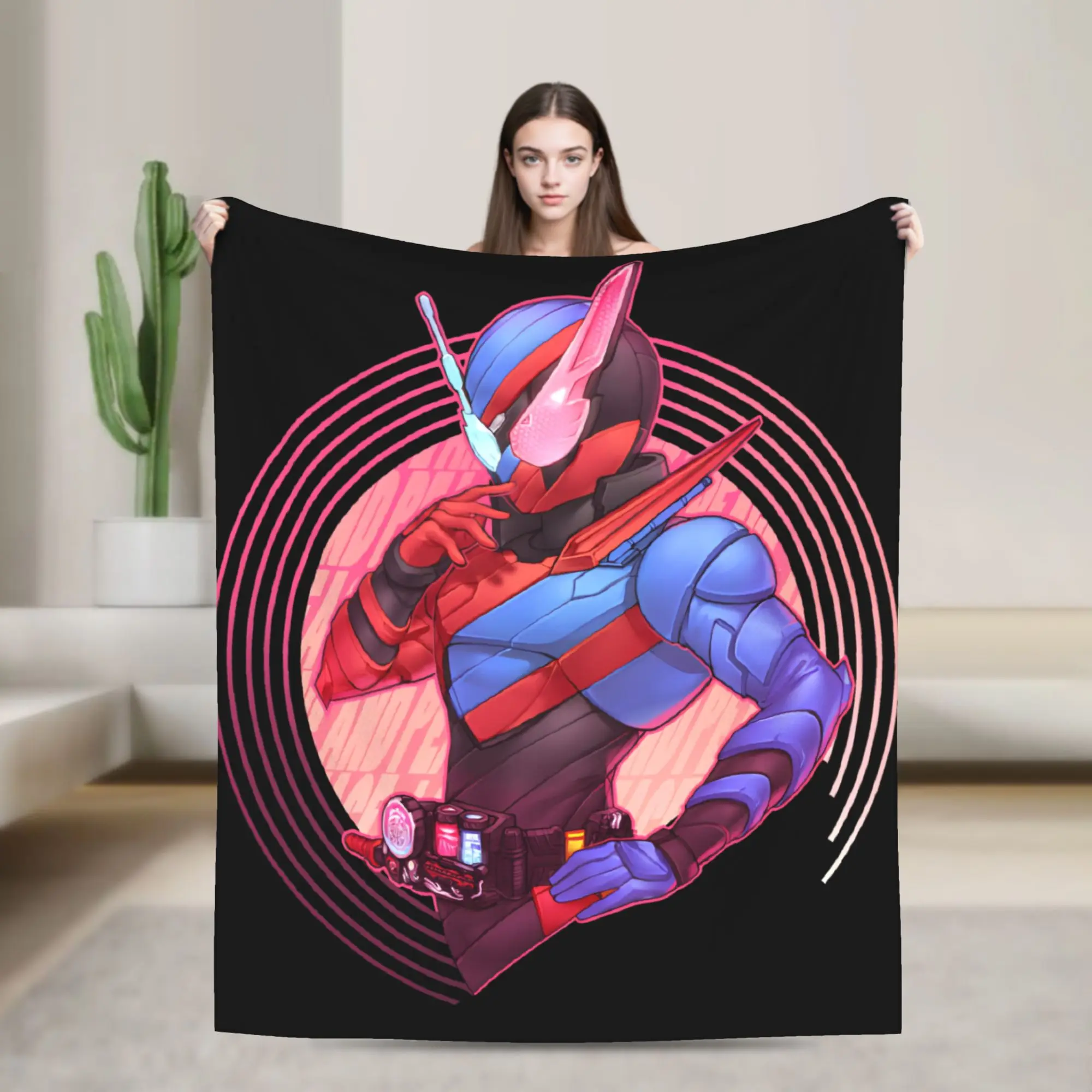 Kamen Riders Blanket Quality Warm Soft Build Love and Peace Bedding Throws Winter Kids Couch Chair Fluffy Bedspread