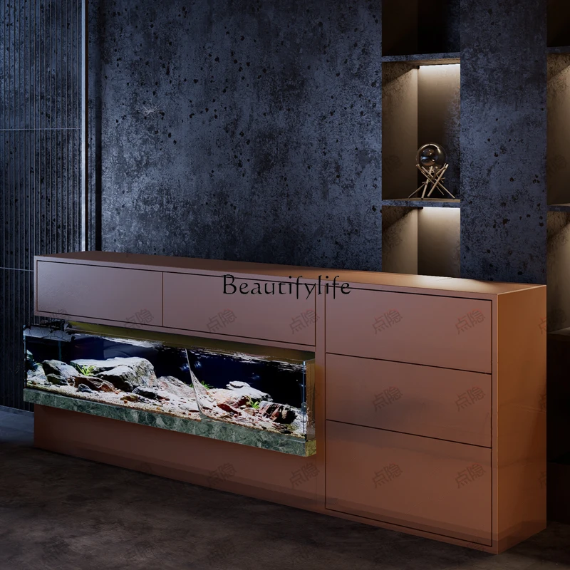 jj * تيار بيئي جديد Jinjing AI خزانة تلفزيون مخفية لخزان الأسماك الذكية