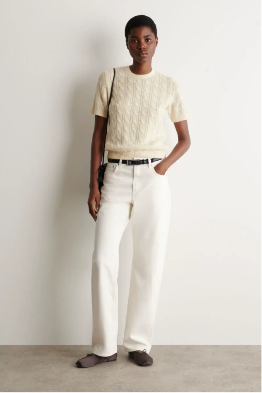 XIMIAN APPAREL 2026 YAZHIMEI Traf Cos Autumn New Style of Ladies' Casual Standard Style Ivory Checked Knitted Wool Blend T-Shirt
