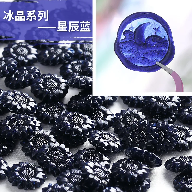 100Pcs Mixed Sunflower Sealing Wax Beads Translucent DIY Invitation Envelope Seal for Card Making Scrapbooking Craft Materials