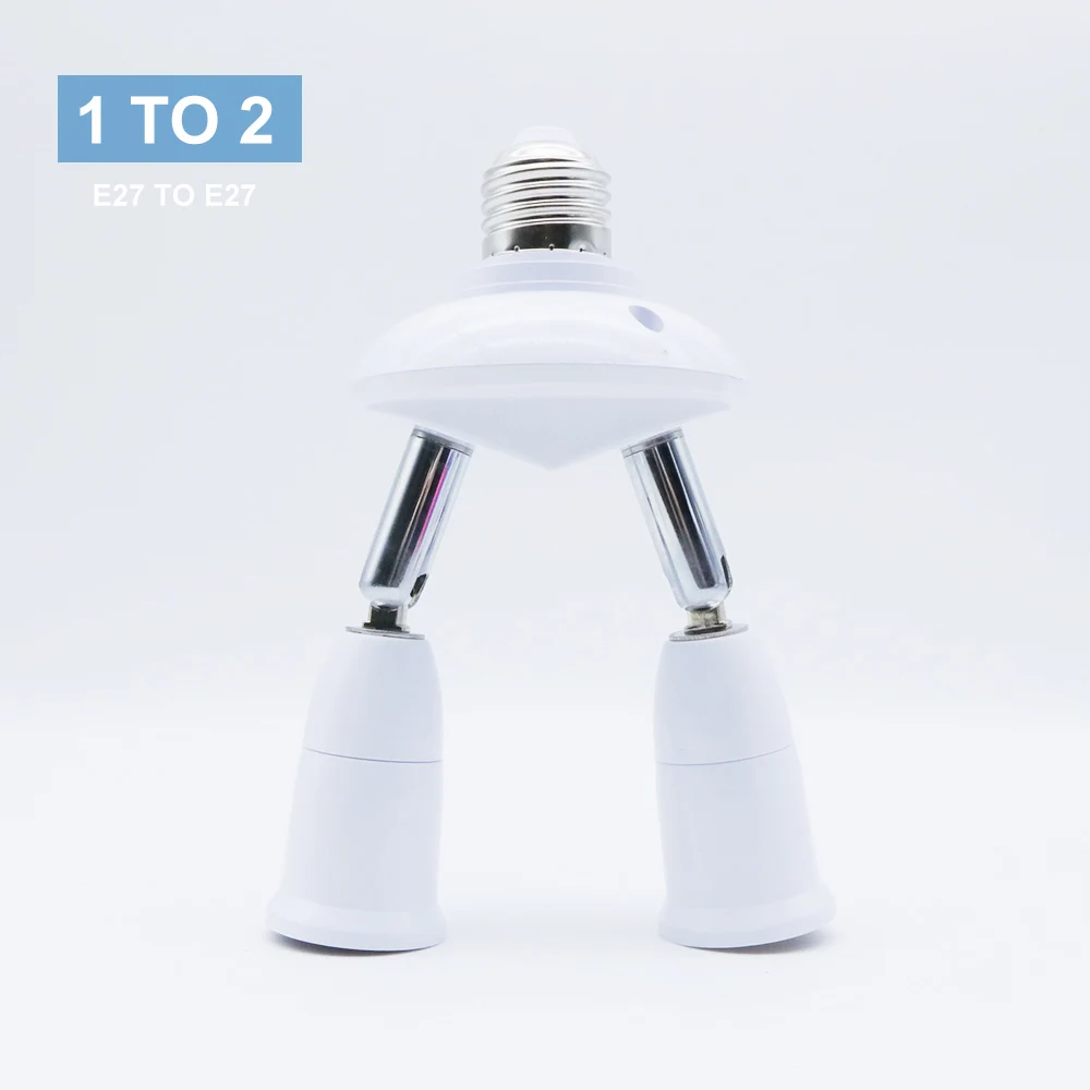 E27 Splitter 2 Heads Adjustable E27 To E27 Base LED Bulb Adapter Converter Lamp Holder Socket Splitter Lamp Base