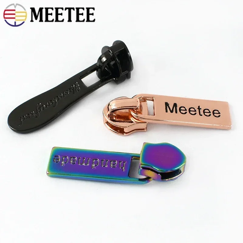 10–50 Stück Meetee 5 #   Metall-Reißverschlussschieber für Nylon-Reißverschlüsse, Klebeband, Tasche, Kleidungsstück, Reißverschlüsse, Abzieher, Kopf, Reißverschluss, Reparaturset, DIY-Nähzubehör