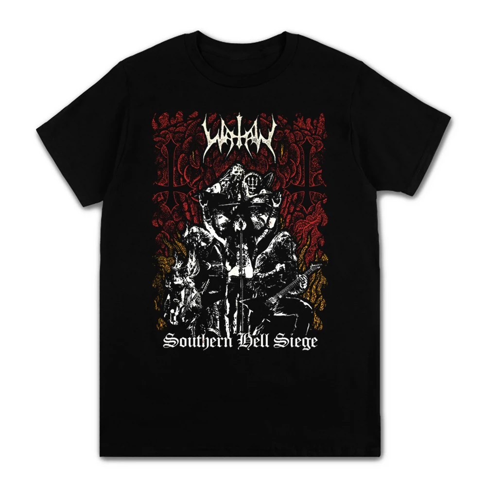 Sweden Watain Band Vintage T Shirts Punk Hardrock Black Metal Cool Skull Design Short Sleeve T Shirt Summer Men Tee Tops Clothes