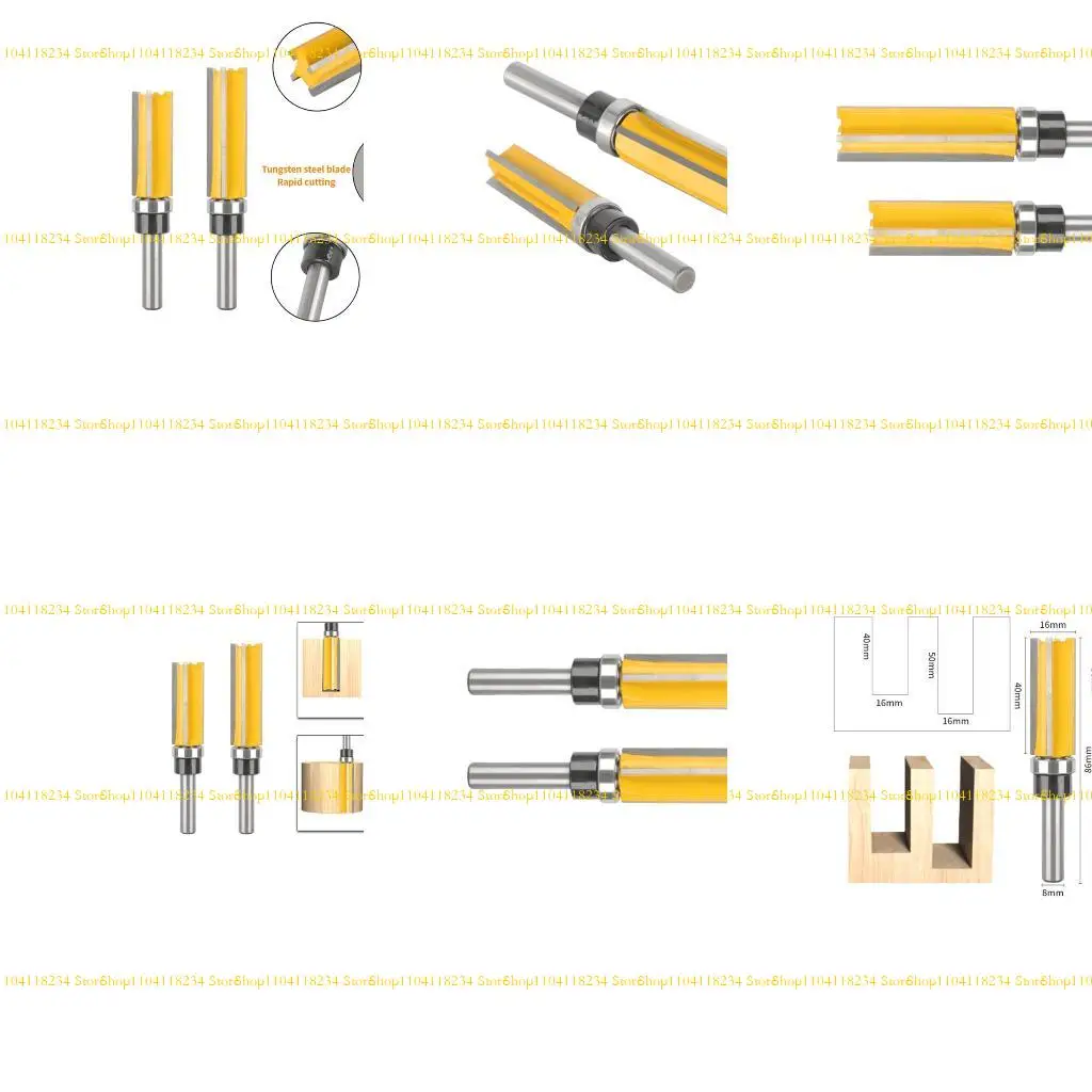 

P9FB 4 Flute Router Bit With 8mm Shank Bearing Suitable for Smooth Woodworking Project Milling Precise Cutting 8mm Shank 2PCS