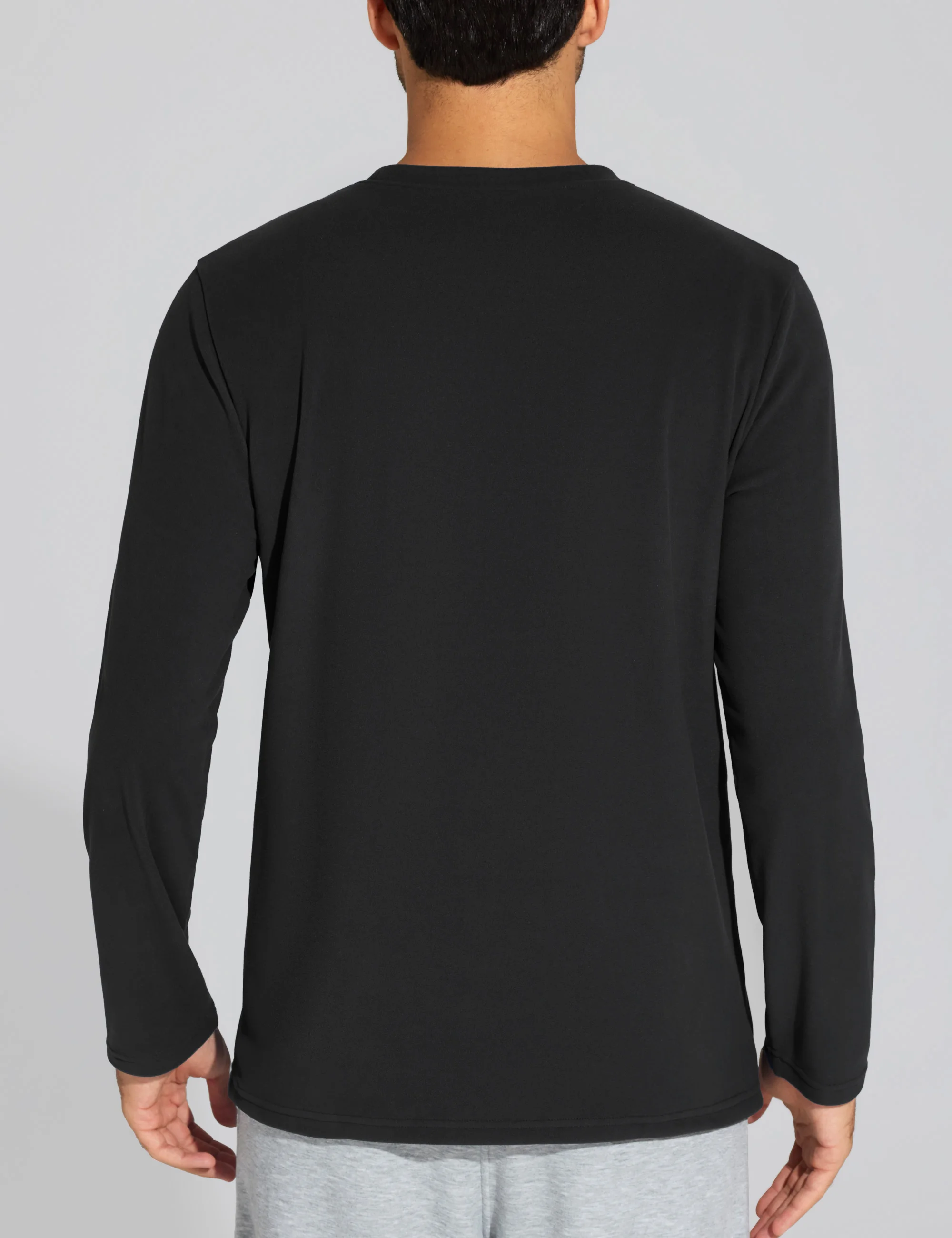 THE GYM PEOPLE Men's Long Sleeve Base Layer Thermal Shirts Stretchy Crewneck Basic Casual Pullover Undershirt Tee Tops