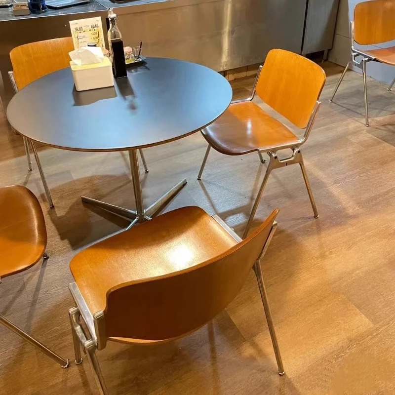 كراسي مريحة متينة مسبقًا من الفولاذ المقاوم للصدأ، كراسي طعام ذات ظهر ممتاز، أثاث مريح ومتين لغرفة الطعام