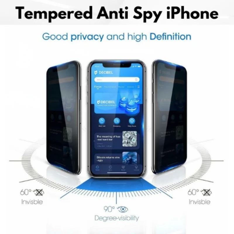 3PACKS Anti Spy Tempered Glass iPhone Antispy Anti Scratch Privacy Screen Guard for iPhone 7 8 X XR XS XS Max 11 12 13 14Pro Max