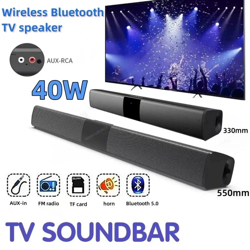 Imagem -04 - Soundbar Bluetooth Portátil para Cinema em Casa tv Stick Sistema de Som Estéreo com Rádio tf fm Controle Remoto Inteligente Alto-falantes sem Fio 40w