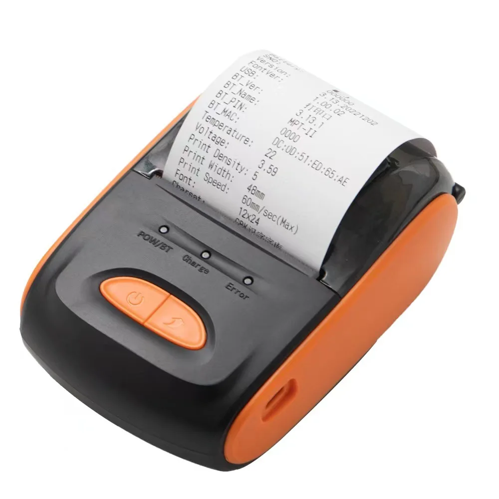 Portable Mini 58mm Small Ticket Machine Handheld Takeout Order Reception Retail Cashier Bluetooth Thermal Receipt Printer