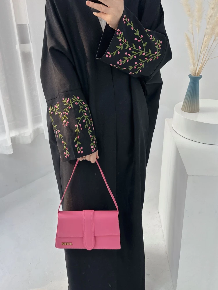 Eid bordado Abayas para mujeres musulmanas Jalabiya Ramadán bata vestido Marruecos caftán fiesta Vestidos largos Vestidos Largo Cardigan