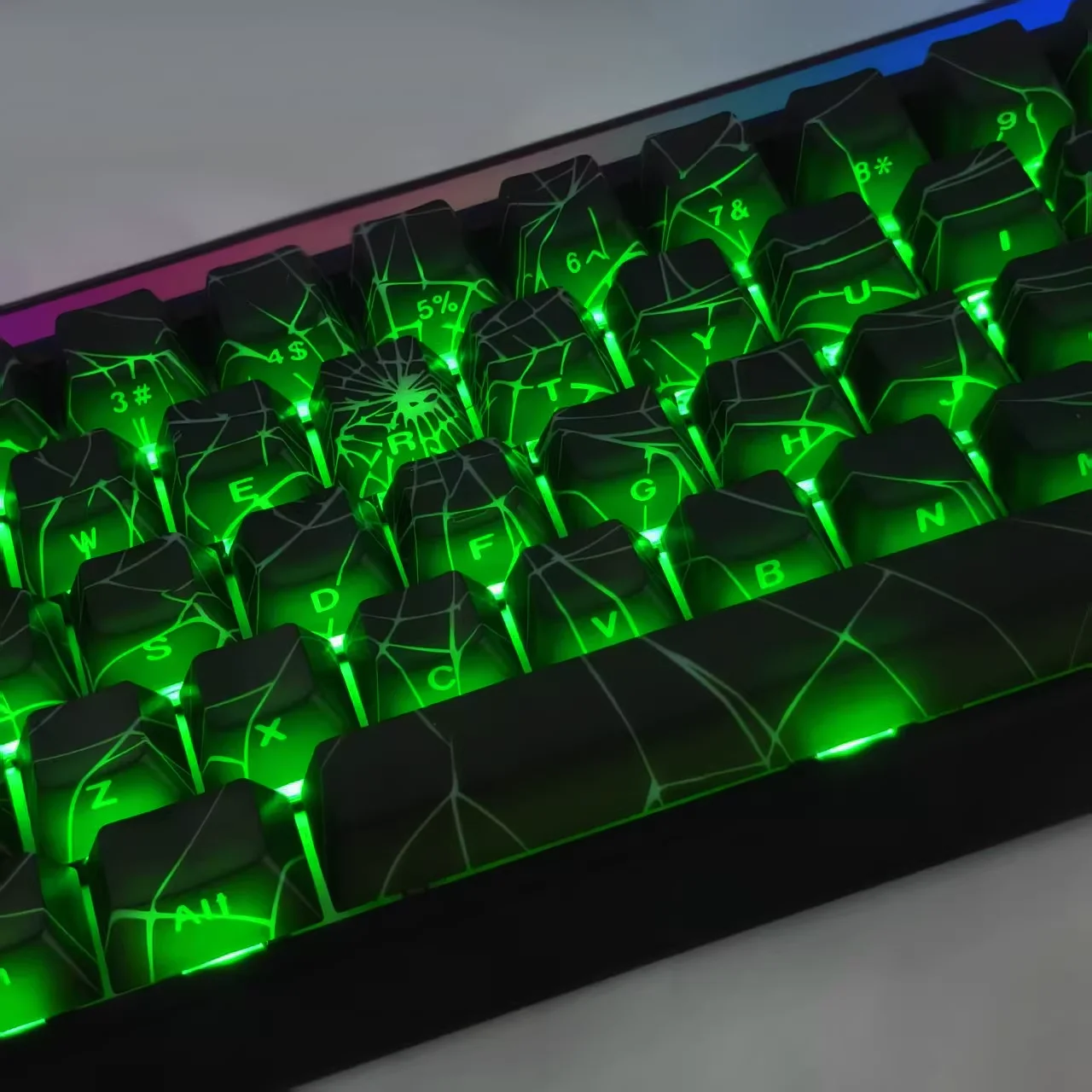 110 Keys Spider Web Keycaps Side Engraved Translucent Cherry Pbt Game Office Mechanical Keyboardcaps 61/68/75/78/84/87/96/98/104