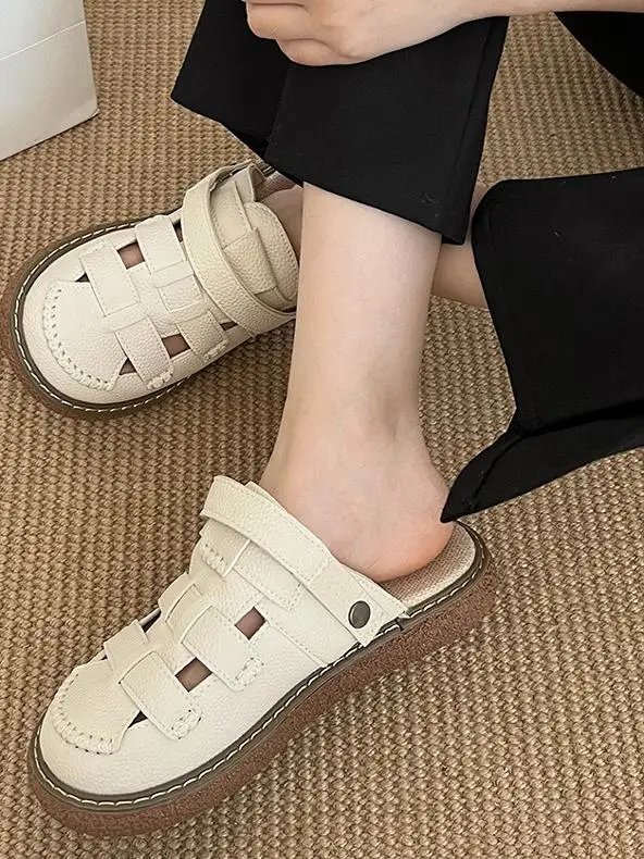 

Женские двусторонние носимые сандалии-сабо, весна-лето, уличные сандалии без шнуровки с открытым носком, Materni Forest System, полый дизайн