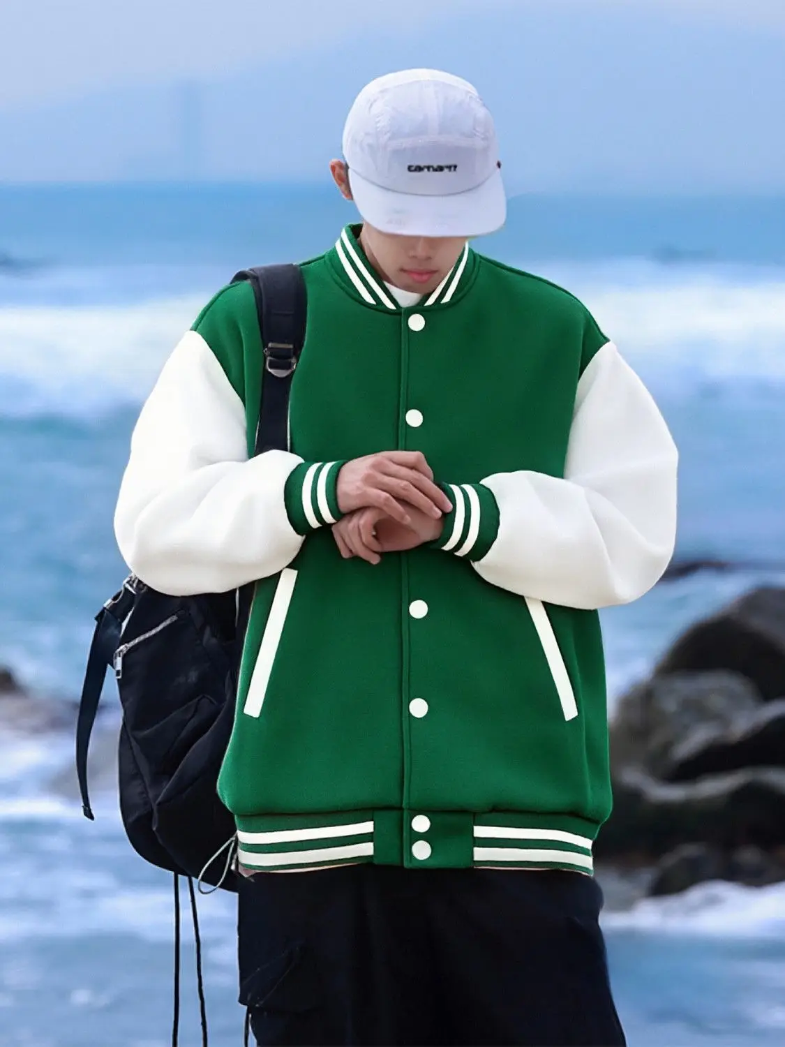 

Men's Autumn and Winter Class Jackets, Long-sleeved Dining Work Clothes, and Women's Velvet Zipper Baseball Jackets