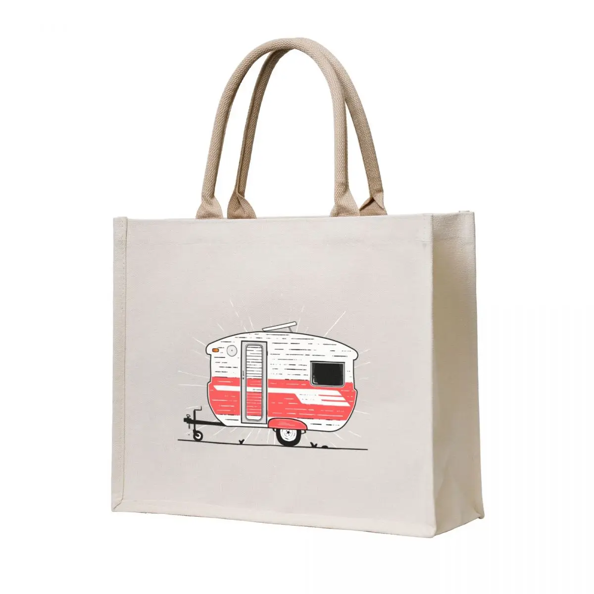 

Watermelon vintage Caravan Illustration Tote Bag Women's handbag bag for beach shopping trolley bag