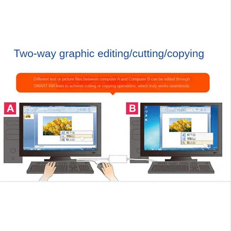 AAAEL-2X USB 2.0 Smart KM Link PC para PC Teclado Mouse Share Sync Data Link Cabo de extensão USB Transferência de arquivos de dados Interruptor USB