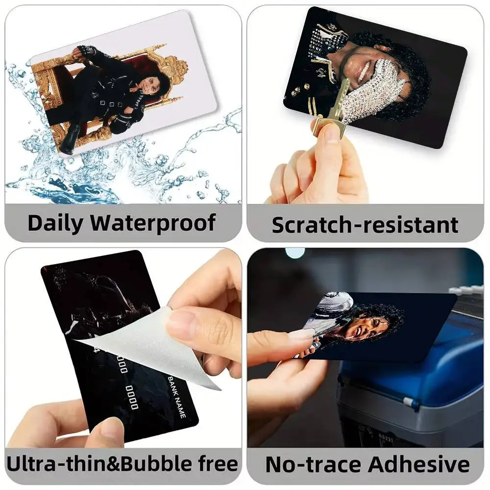 Michael Jackson Tinplate Credit Card HD Stickers Small Chip Waterproof Sticker Game Card Decal Gift