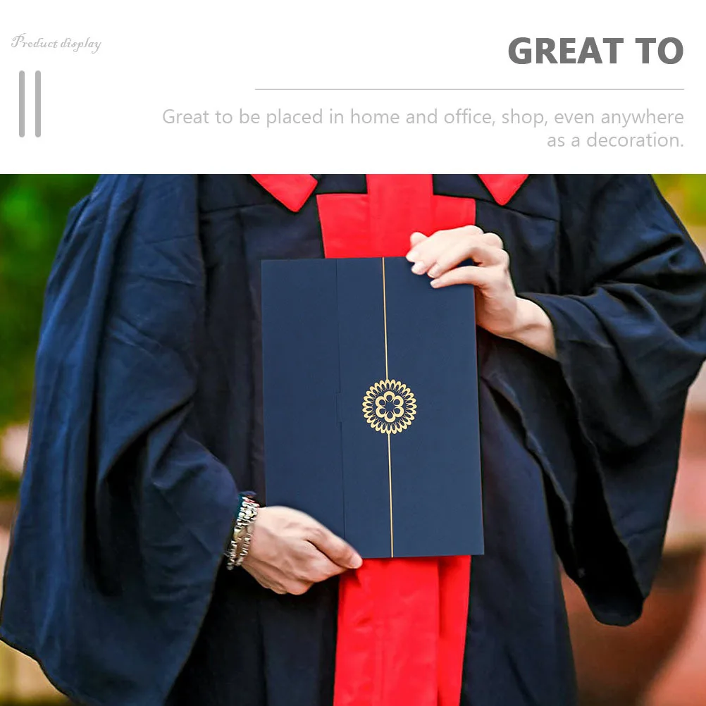 

3pcs Certificate Folder Paper Diploma Cover A4 Document Holder For Graduation Award Protection Office Home Decor