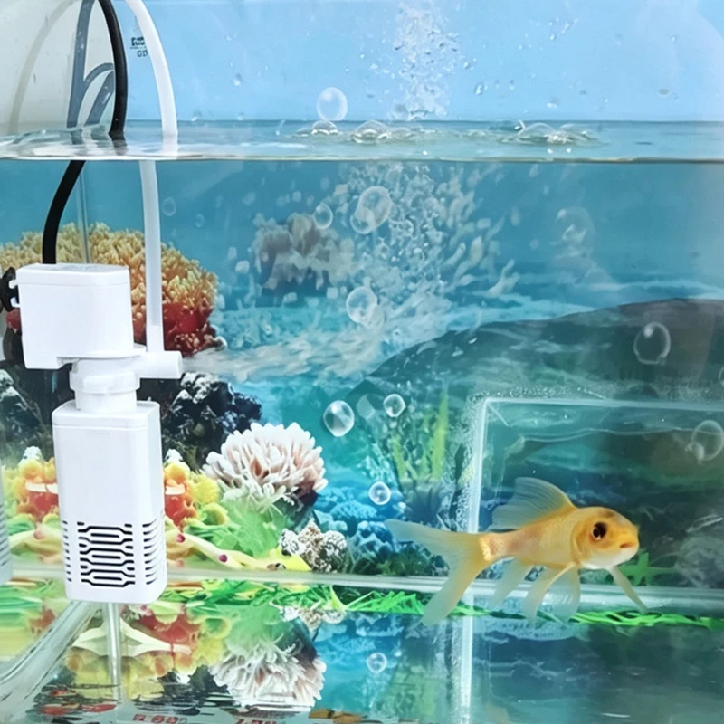 Aquarium-Filterpumpe Fischbecken Tauchbare Geräuscharme Luft-Sauerstoff-Belüfter Wasserwechselpumpe Aquarium-Luftpumpe Wellenerzeuger 220V – Detail 3