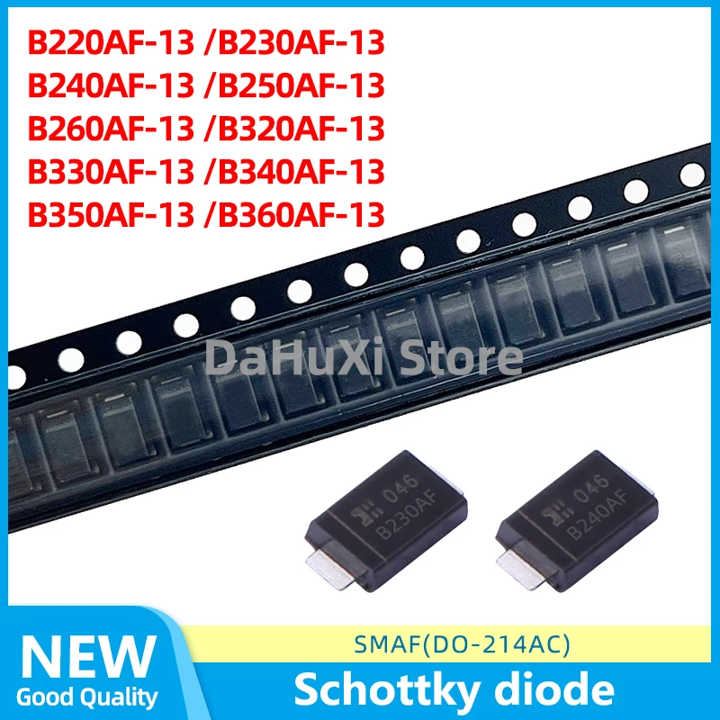 50PCS B220AF-13 B230AF-13 B240AF-13 B250AF-13 B260AF-13 B320AF-13 B330AF-13 B340AF-13 B350AF-13 B360AF-13 SMAF DO-214AC