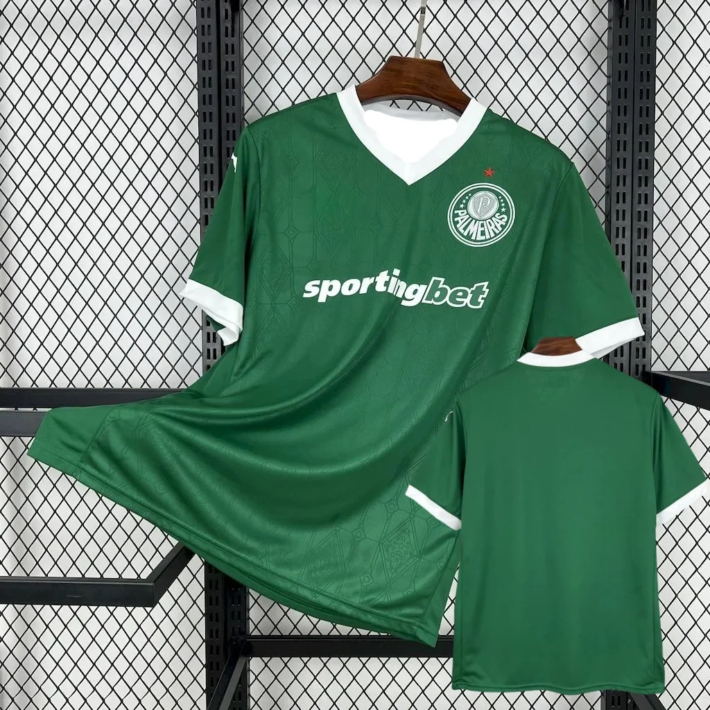25-26 Palmeiras Home Fans Jersey 3D Impreso Transpirable Cómodo Absorción del Sudor Motocicleta