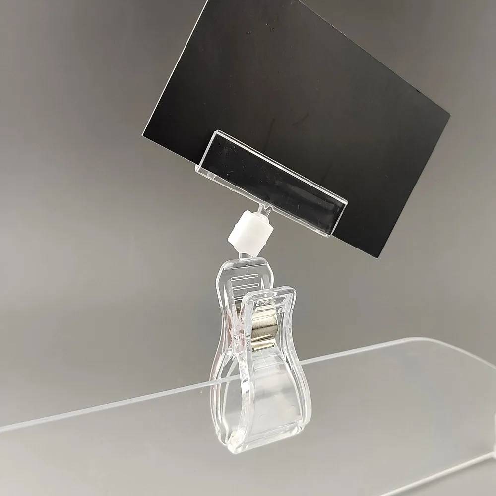 Supporti a Molla per Espositori POP, Clip in Plastica per Cartelli, Etichette di Prezzo, Promozioni per Negozi
