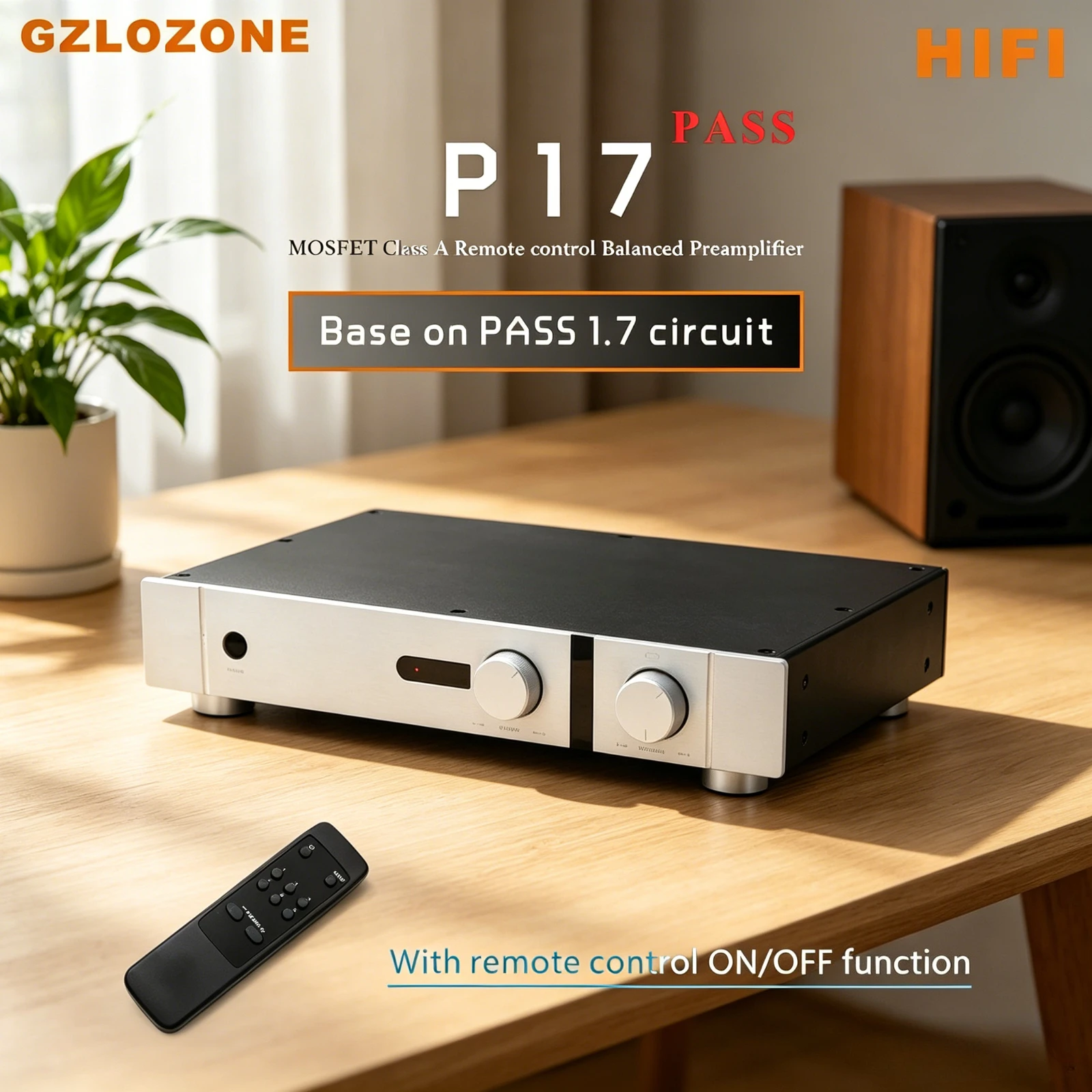 HIFI PASS P17 Preamplifier MOSFET Class A Remote Control Balanced Preamp Base On PASS 1.7 Circuit
