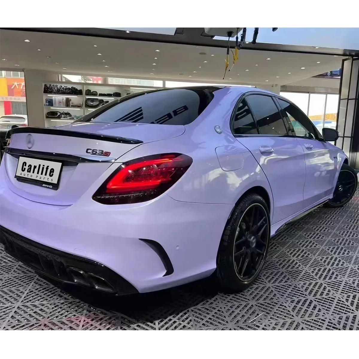 Car Body Kit For Mercedes Benz C Class W205 Upgrade To C63 AMG Style Including Front Rear Bumper Rear Diffuser And Tail Exhaust