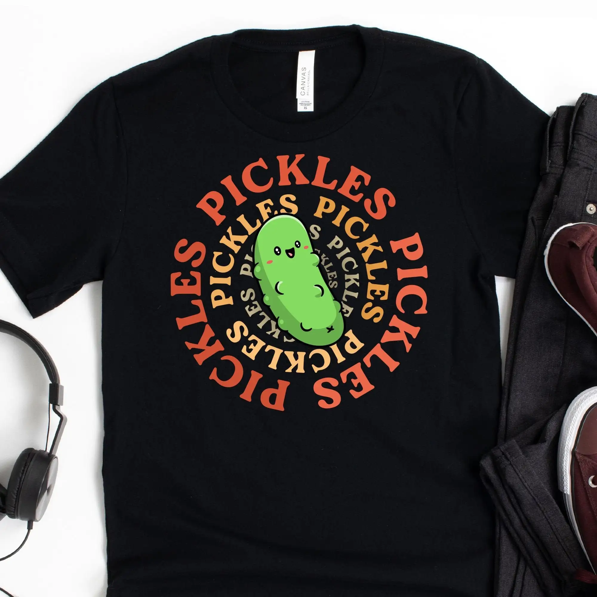 Pickles T Shirt Pickle Vintage Retro Cucumber Vegetable Vegan