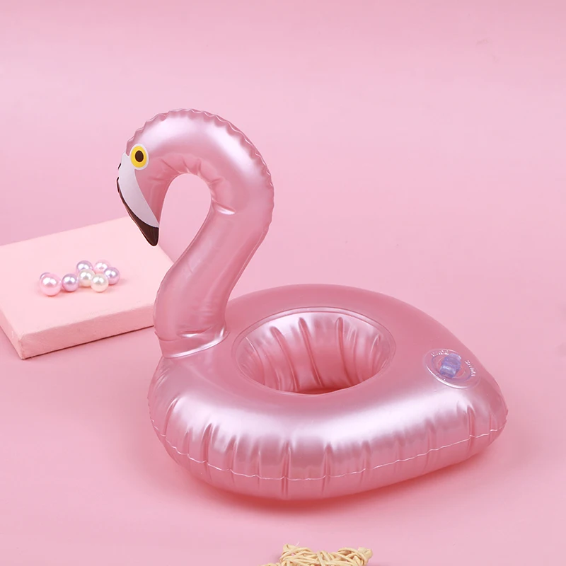 Mini Inflatable Flamingo สระว่ายน้ำลอยของเล่นเครื่องดื่มลอยถ้วยผู้ถือของเล่น