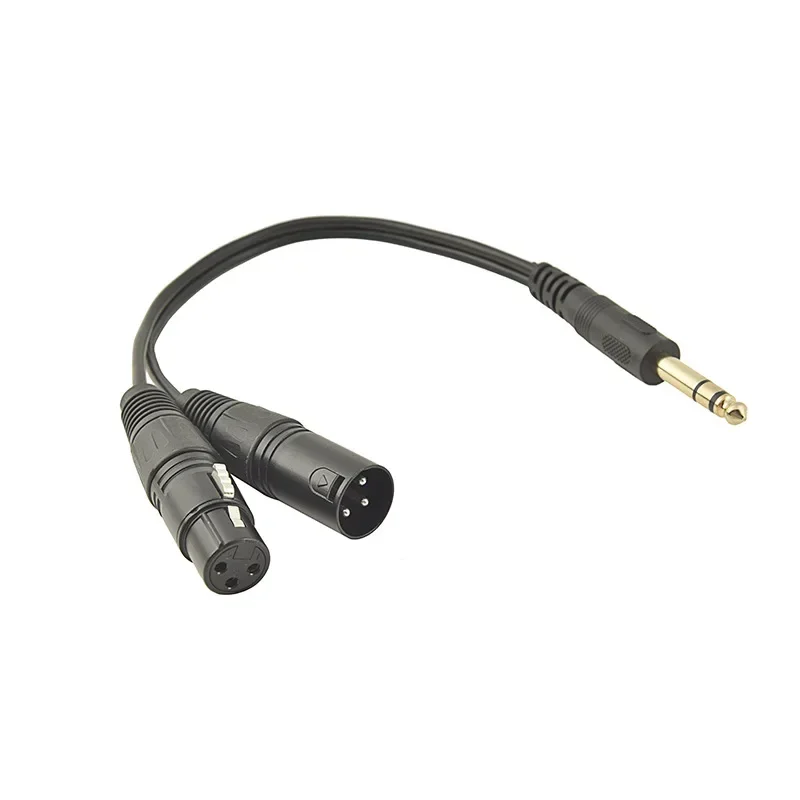 1/4 Inch 6.35mm Male To Cannon Male and XLR 3pin Female Audio Conversion Cable Mixing Console Power Amplifier Mobile Audio Box