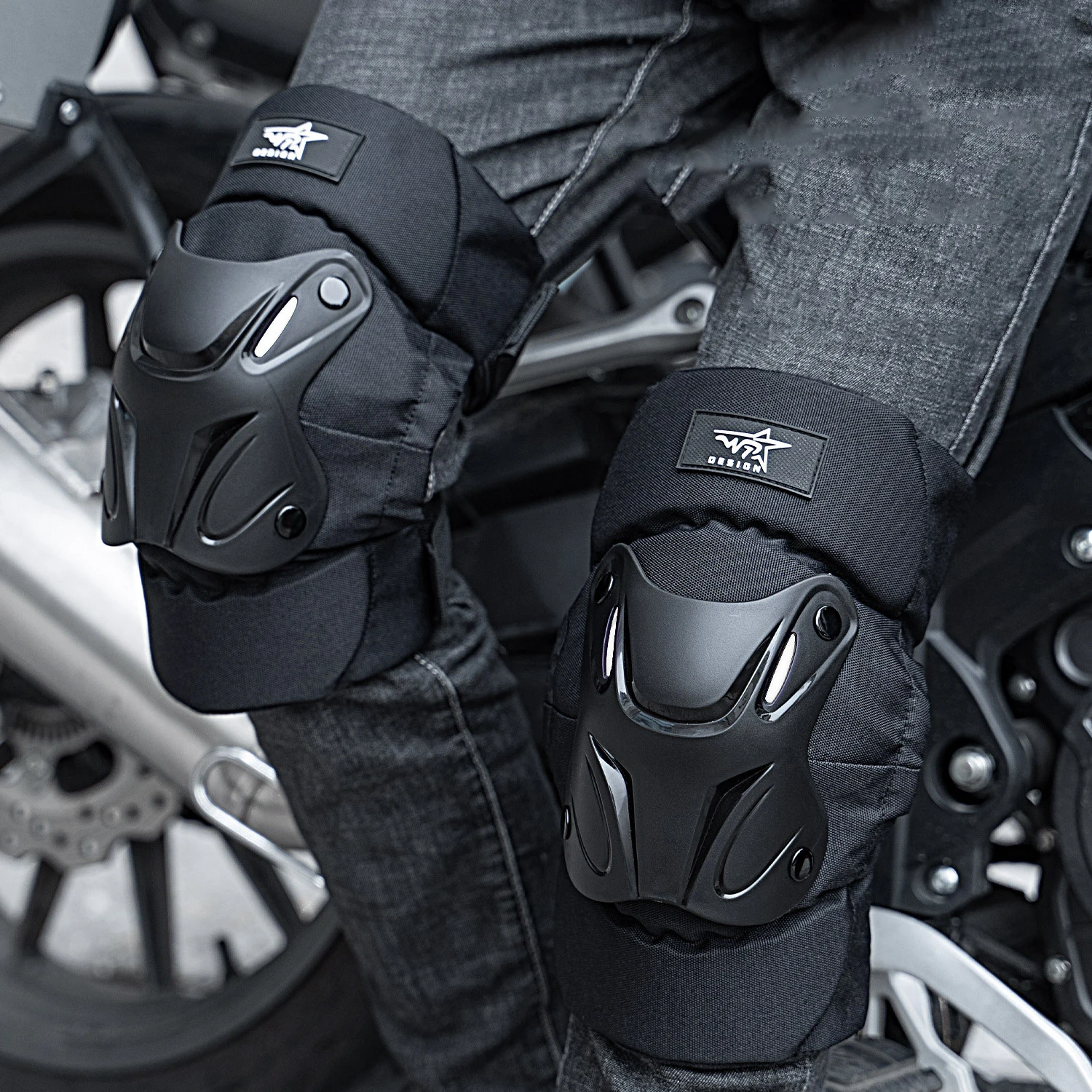 

Protective Motorbike Knee pad Motocross Motorcycle Knee Pads Protector Night Reflective Racing Guards Protection