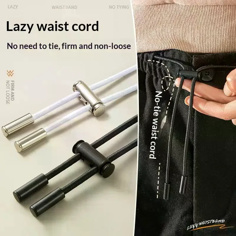 140CM Strong Elastic Band Sweatpants Waist Drawstring Strap With Threading DeviceCord Lock Stopper DlY Sewing Band Accessories
