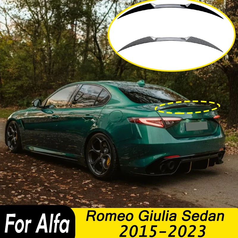 Rear Trunk Wing For Alfa Romeo Giulia Sedan 2015-2023 Car Rear Trunk Roof Spoiler Tail Fin Fixed Splitter Spoiler Tuning BodyKit