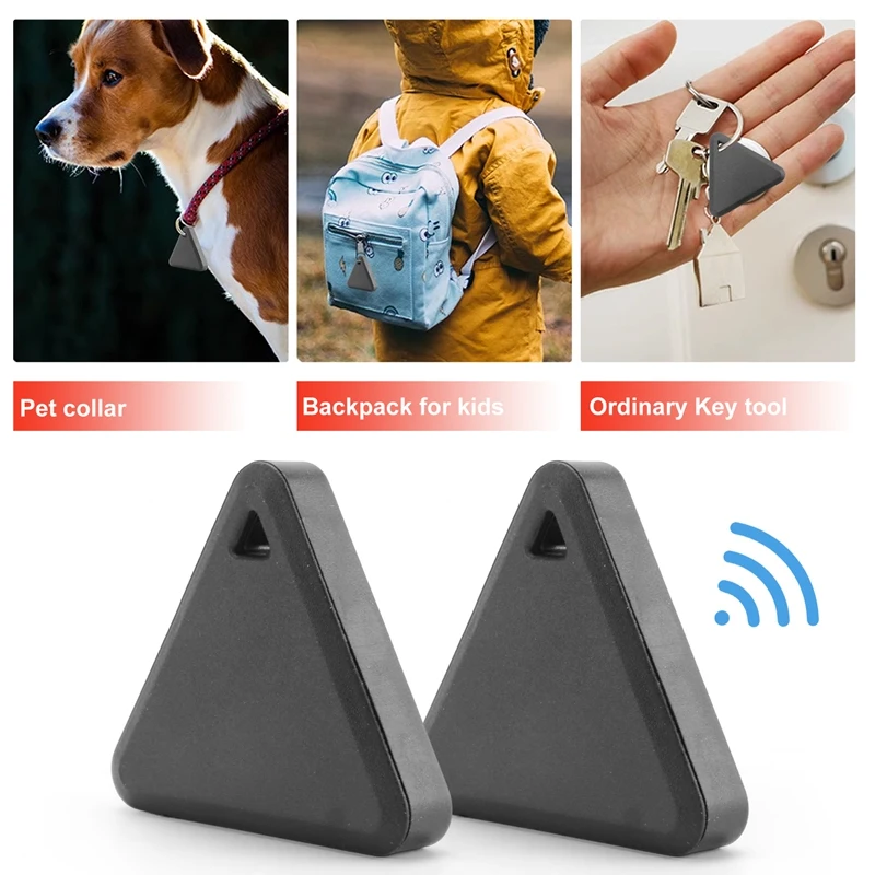 Pet Smart Mini GPS Tracker Pet Locator Anti-Lost Waterproof Bluetooth Tracker Triangular Kids Dog Cat Tracker