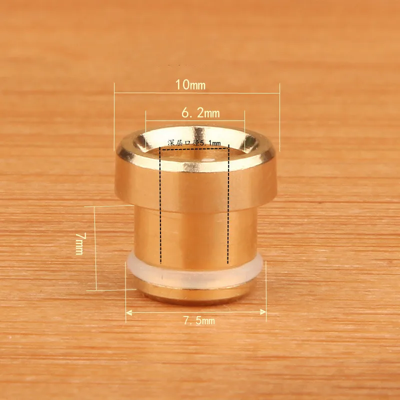 10 Pcs Smoke Conversion Adapter For DIY Cigarettes Filter Brass Thin Base Changeable Spare Parts