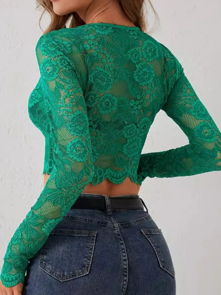 2026 New Autumn And Winter Women's Top Fashionable, Comfortable, Casual Temperament, Versatile For Commuting, Simple Lace Top