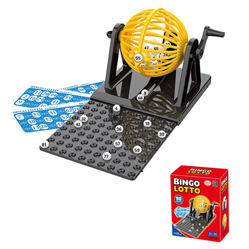 

New ABS Bingo Lotto Game Set Rotary Cage Revolving Machine Board Game Interactive Simulation Lottery Home Party Game Props