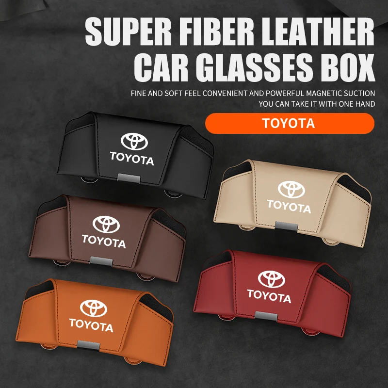 Nueva funda para gafas con visera de coche para Toyota Corolla Yaris Prius CHR SUV Aygo Camry Auris Avens caja de almacenamiento para gafas de sol