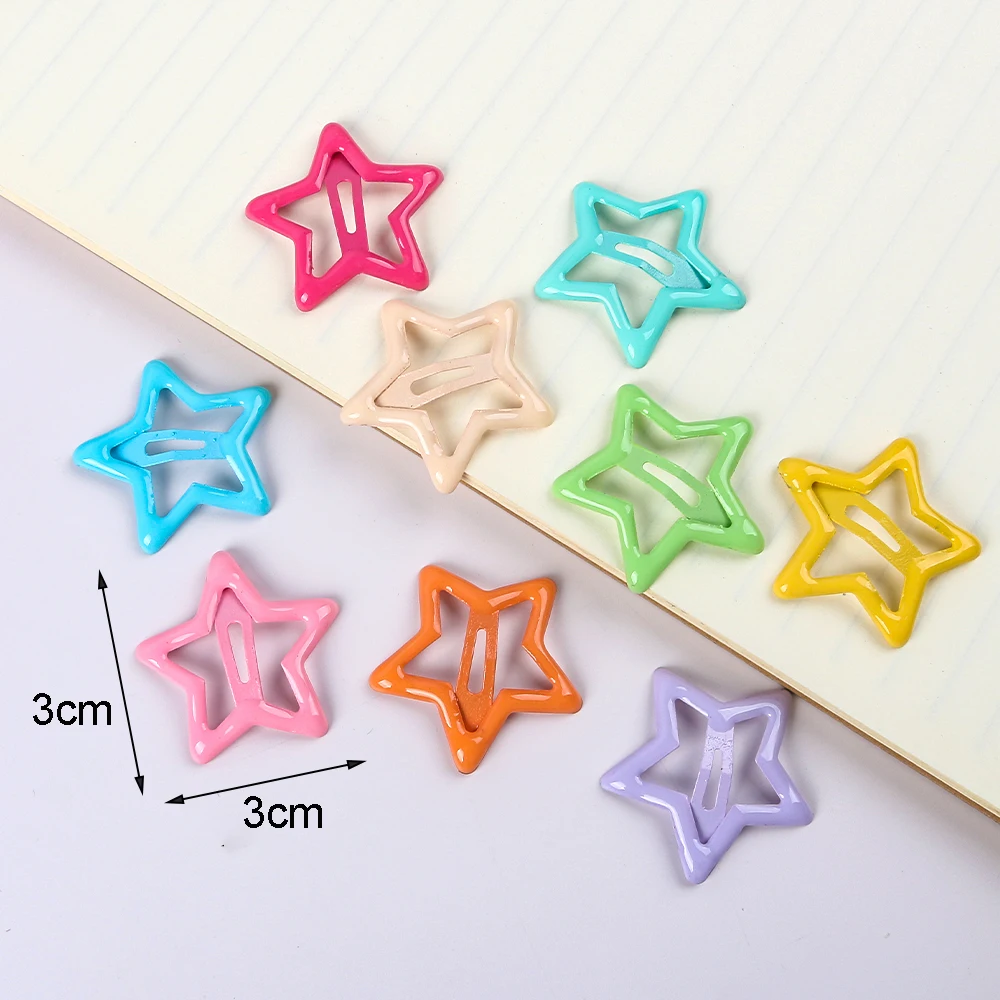 10pcs Metal Star BB Hairclip Colored Hairpins Girls Hair Pins DIY Kids Hair Clip Jewelry Making Hair Accessories Headwear