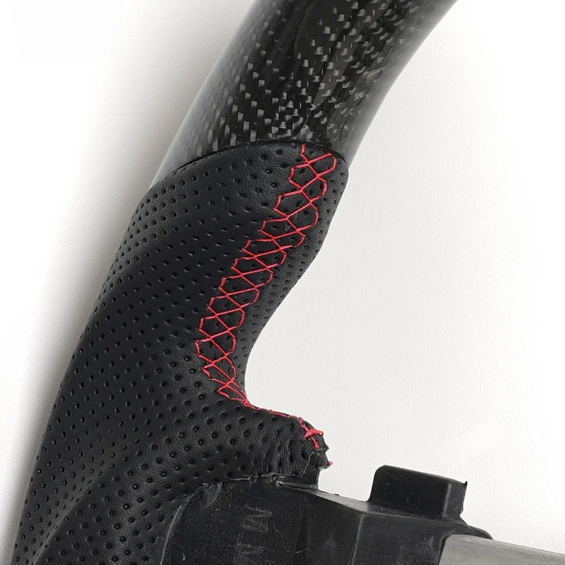 For Dodge Steering Wheel Horn Cover Carbon Fiber Red Line Center Mark Style 2012-2014 Journey Decorative