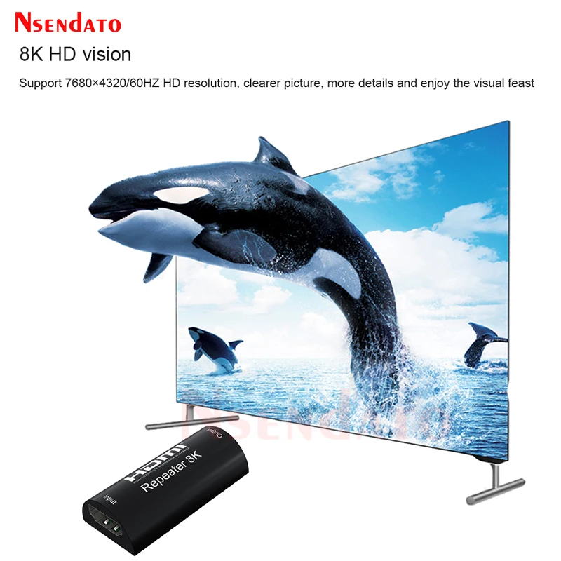 8k wzmacniacz HDMI 30M 8K 60Hz 4K 120hz przedłużacz HDMI 30M HDMI 2.1 wzmacniacz sygnału wzmacniacz Adapter konwerter na PS5 PC