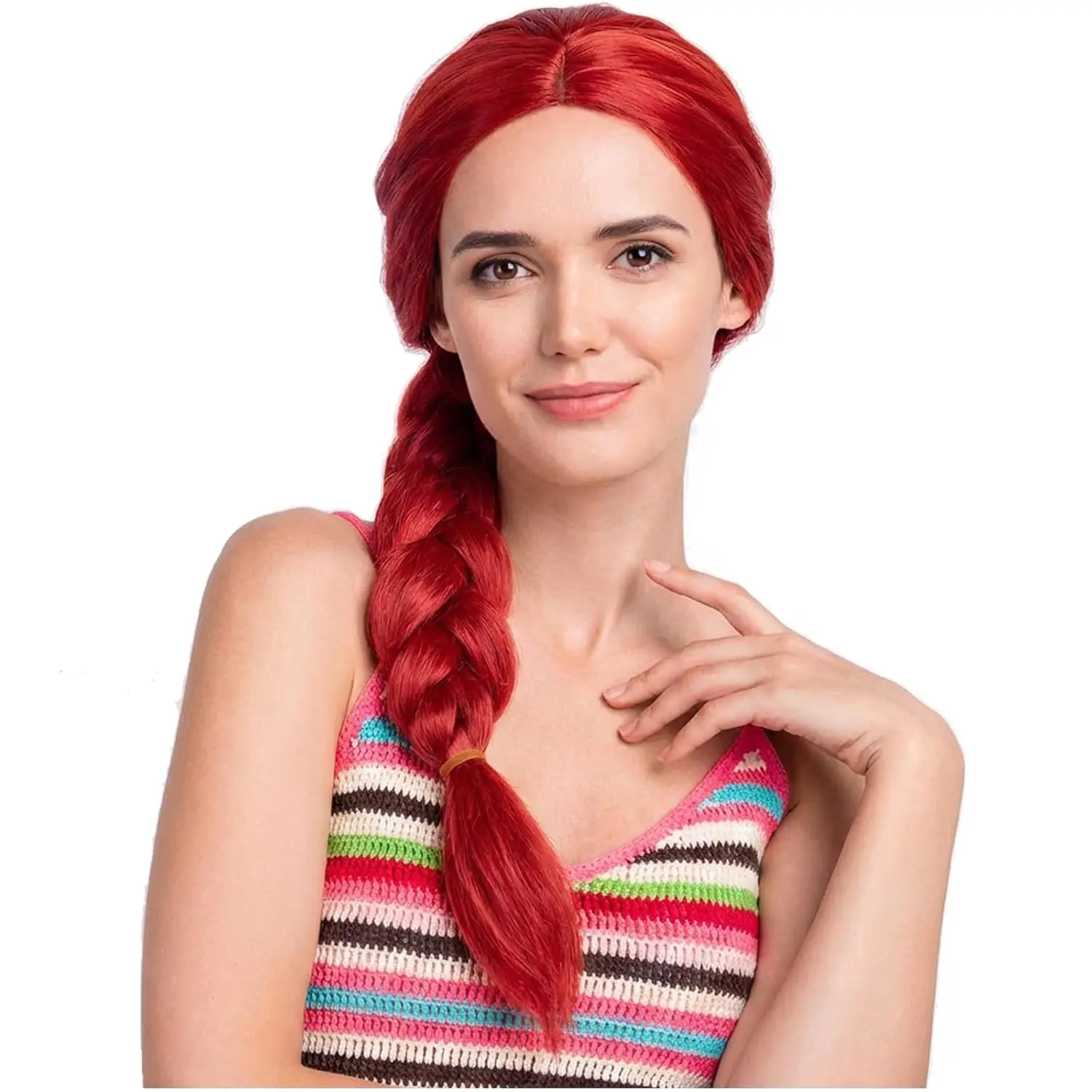 Red Braid Wigs Women's Long Red Braided Anime Wig Synthetic Hair for Women Anime Costume Party & Halloween