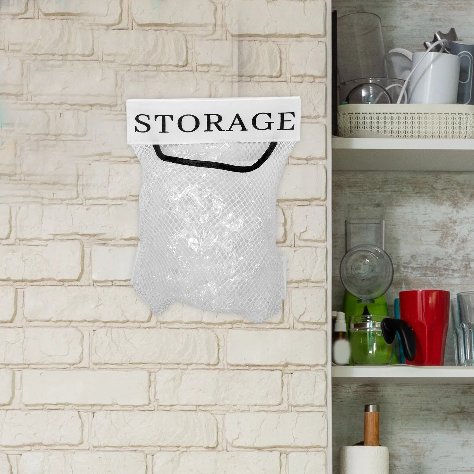 

Wall Hanging Bag Hanging Grocery Bag Dispenser Trash Bags ganizer Reusable Dispenser Kitchen Grocery Holder Elastic Mesh