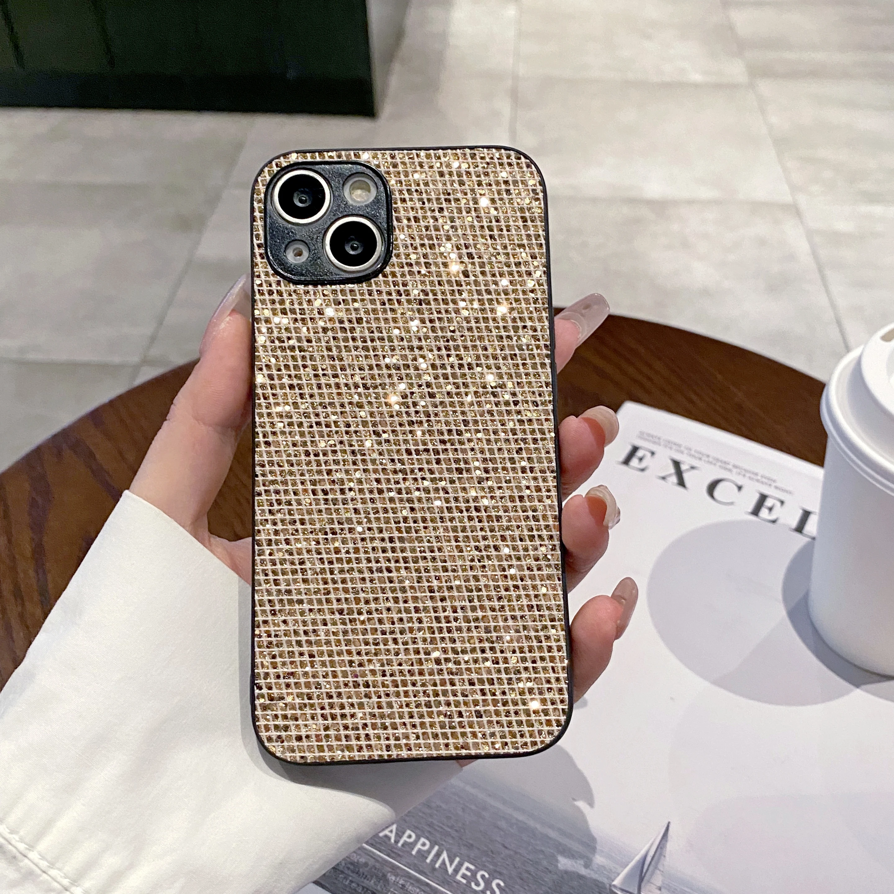 الفاخرة بلينغ بريق ملون الترتر شعرية نمط لينة قضية الهاتف آيفون 17 16 15 14 13 12 11 برو ماكس زائد 16E غطاء الهواء