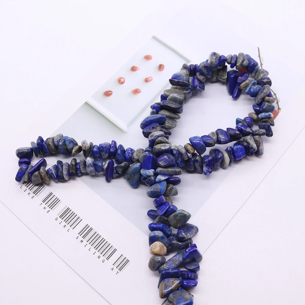 

Crushed Shape Natural Lapis Lazuli Polished Irregular Straight-hole Loose Beads DIY Jewelry Accessories Necklaces Earrings Gifts