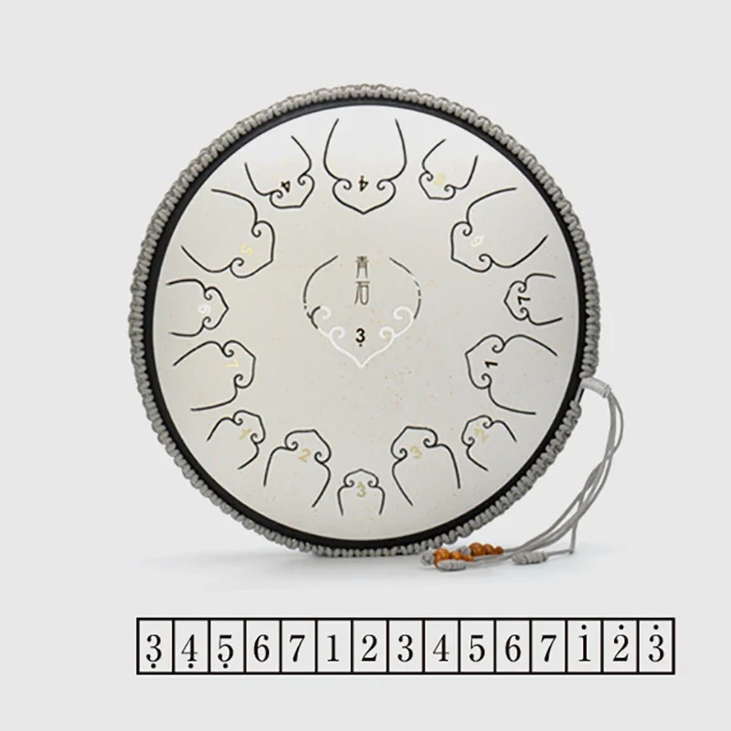 14 Inch 15 Note Steel Tongue Drum C Key Lotus Hand Pan Drum Yoga Meditation Music Drums Professional Percussion Instrument Gifts